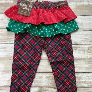 NWT Matilda Jane Run, Run Rudolph Skirted Leggings